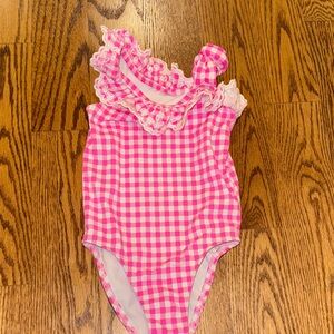 Gymboree Pink Gingham Ruffle One-Piece Swimwear